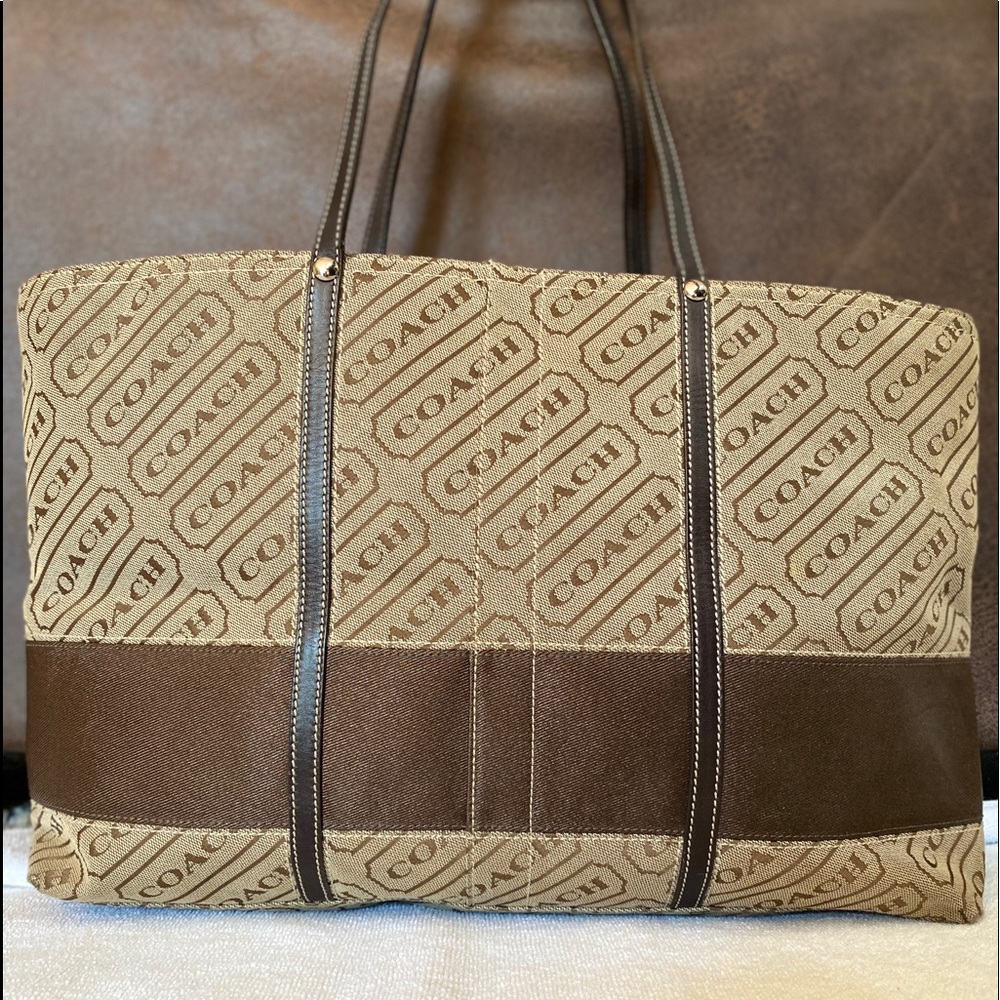 Brown Coach logo purse